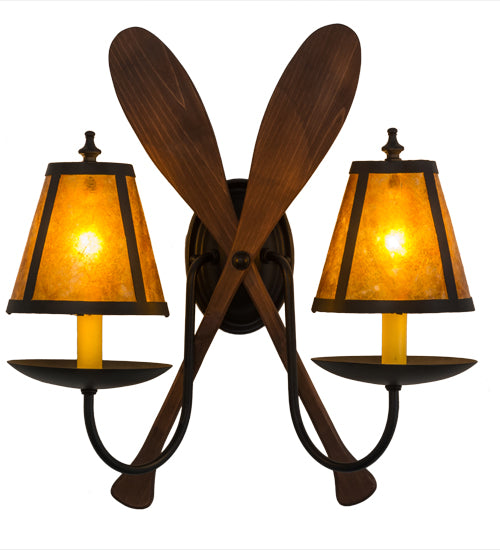 17.5"W Paddle 2 Lt Wall Sconce