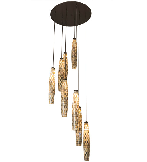 48" Wide Checkers 8 Light Cascading Pendant