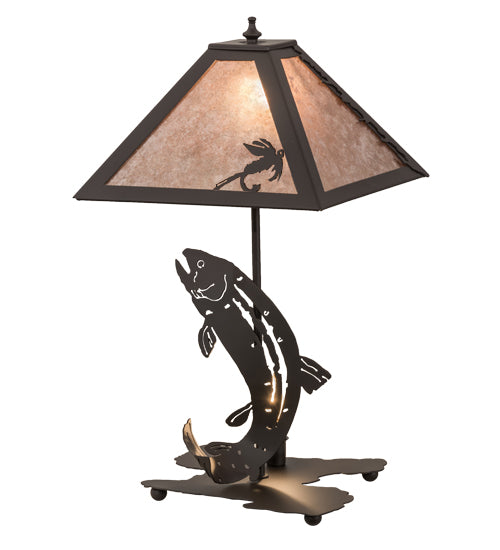 21.5" High Leaping Trout Table Lamp