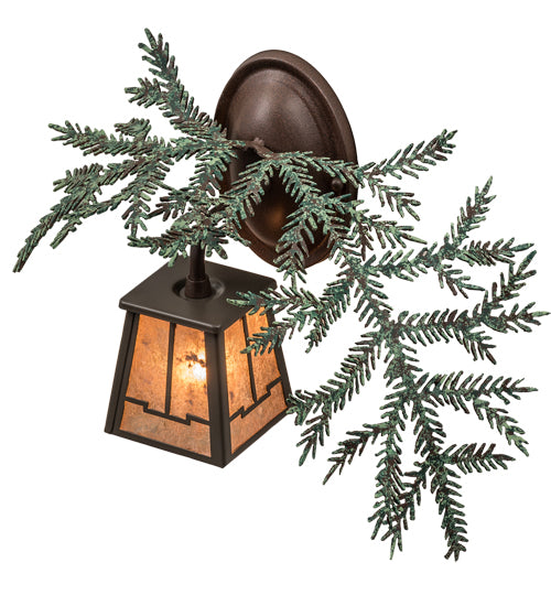 16" Wide Pine Branch Valley View Right Wall Sconce