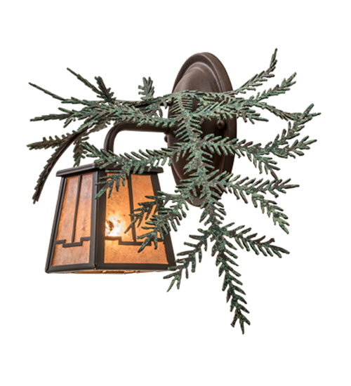 16" Wide Pine Branch Valley View Right Wall Sconce