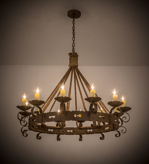 48" Wide Goulaine Corde 12 Light Chandelier