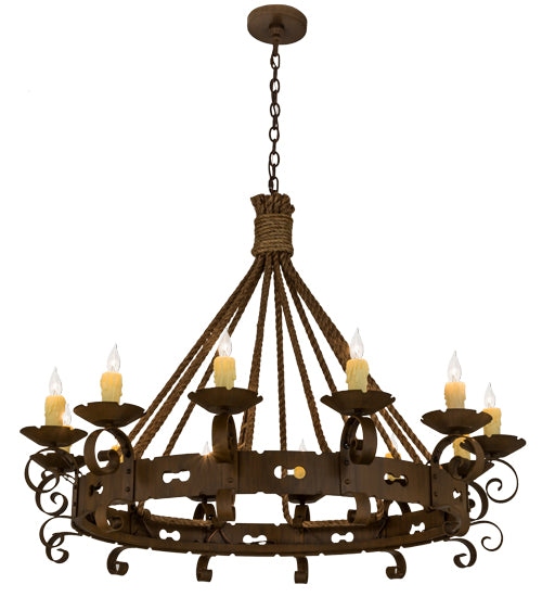 48" Wide Goulaine Corde 12 Light Chandelier