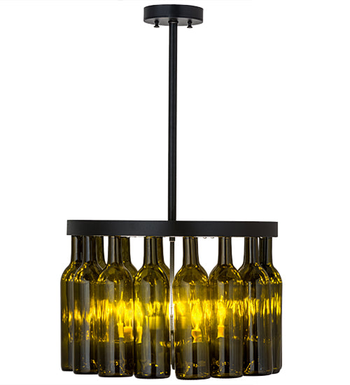 19"W Tuscan Vineyard Estate 16 Wine Bottle Chandelier