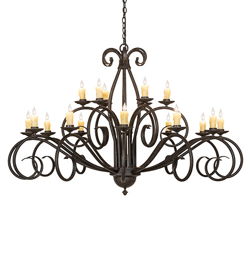 60" Wide Sienna 18 Lt Two Tier Chandelier