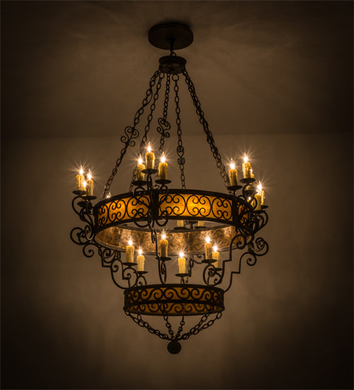 48"W Isabo 24 Lt Two Tier Chandelier