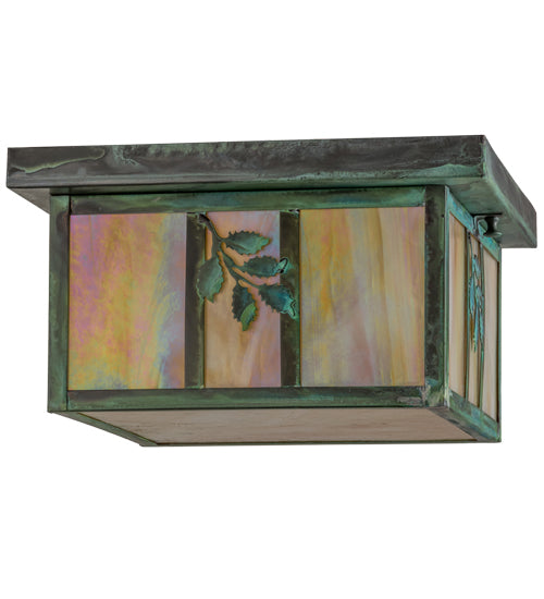 12"Sq Hyde Park Sprig Flushmount