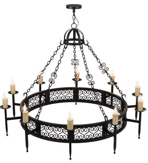 60"W Toscano 10 Lt Chandelier