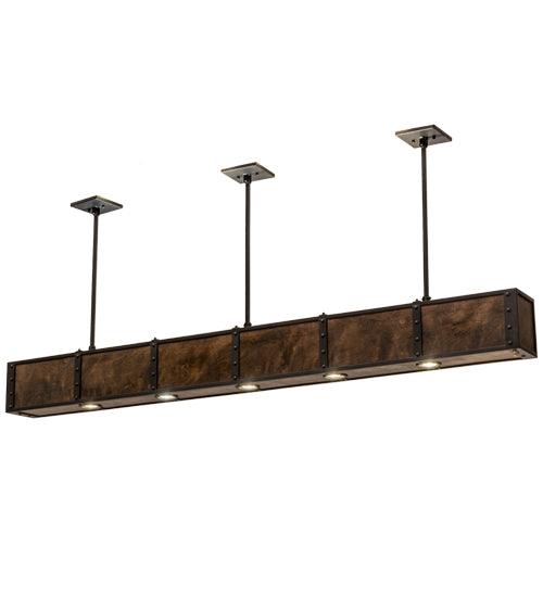 72" Long Giradeau Wood Beam Oblong Pendant