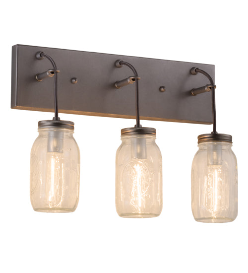 18" Wide Mason Jar 3 Light Vanity Light