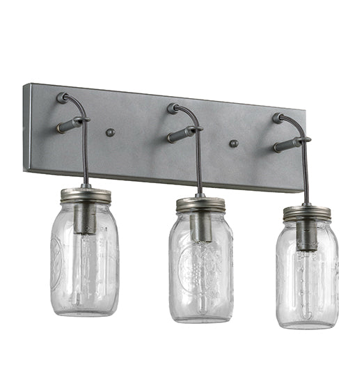 18" Wide Mason Jar 3 Light Vanity Light