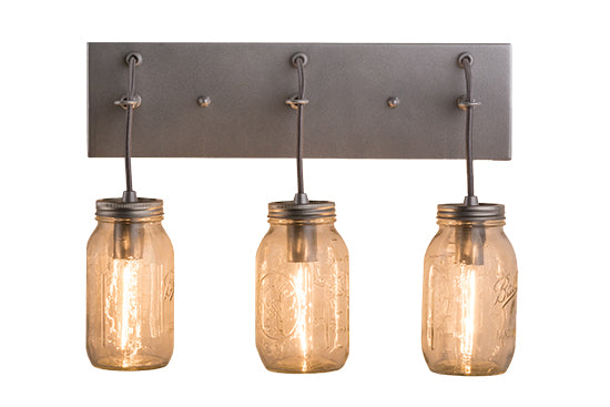 18" Wide Mason Jar 3 Light Vanity Light