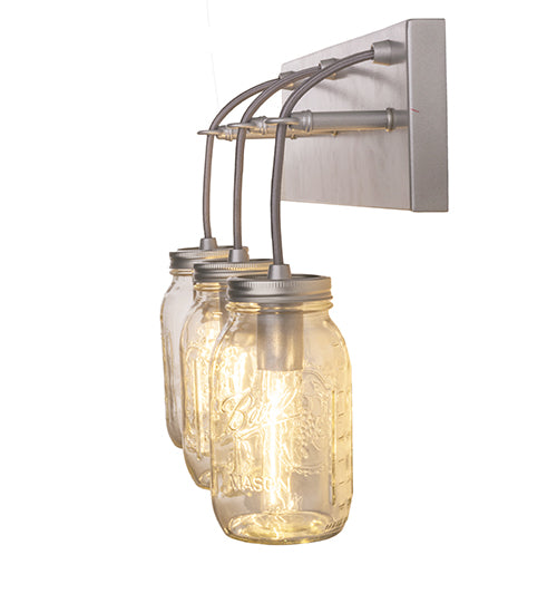 18" Wide Mason Jar 3 Light Vanity Light