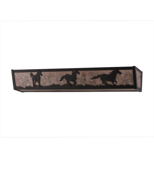 30" Wide Running Horses Vanity Light