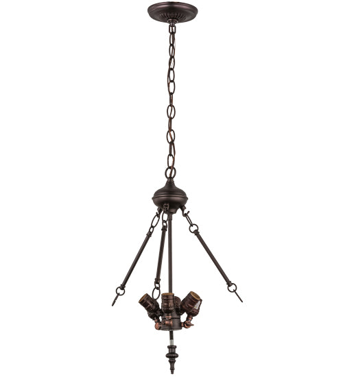 21"W Mahogany Bronze 6 Lt W/Uplights Pendant Hardware