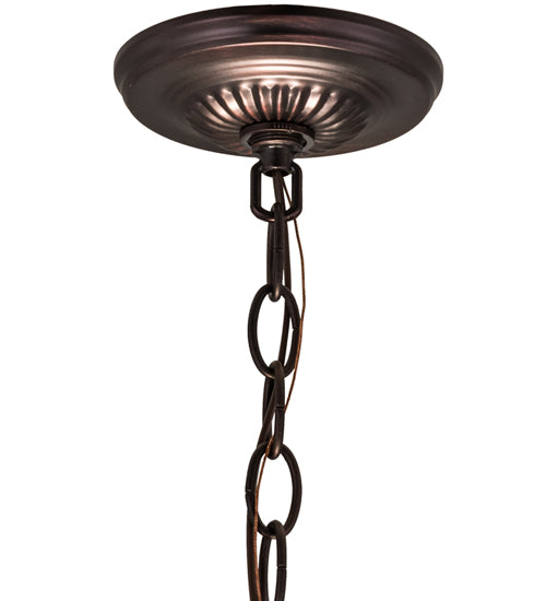 21"W Mahogany Bronze 6 Lt W/Uplights Pendant Hardware