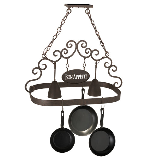 34" Long Bon Appetit 2 Light Pot Rack