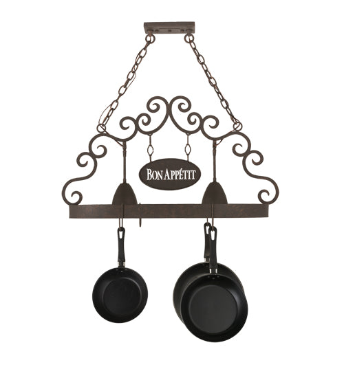 34" Long Bon Appetit 2 Light Pot Rack