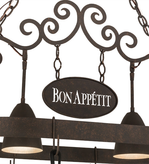 34" Long Bon Appetit 2 Light Pot Rack