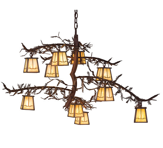 39"W Pine Branch Valley View 10 Lt Chandelier