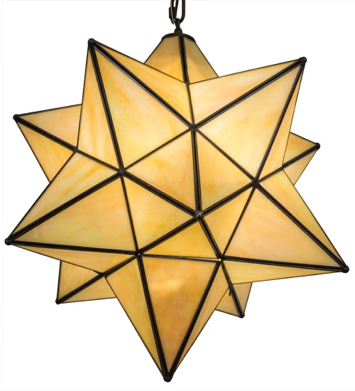 25"W Moravian Star 3 Lt Cascading Pendant