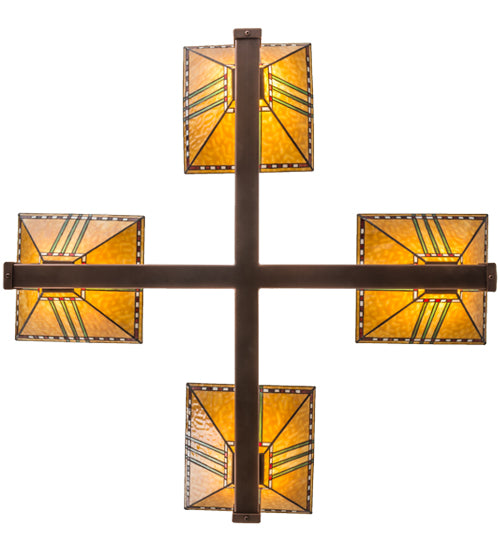 47" Wide Prairie Corn 4 Light Inverted Pendant