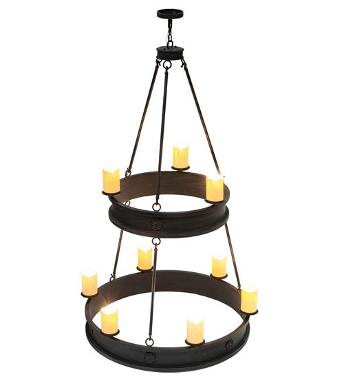 48"W Lorenzo 9 Lt Two Tier Chandelier