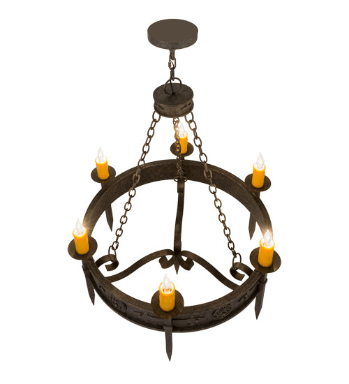 36"W Calandra 6 Lt Chandelier