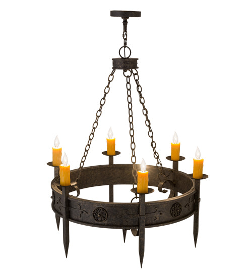 36"W Calandra 6 Lt Chandelier