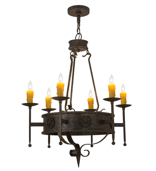 30" Wide Lorenzo 6 Light Chandelier