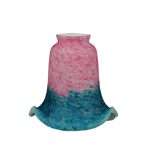 5.5"W Fluted Pink And Teal Shade