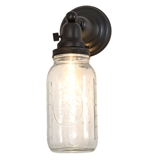 5.5" Wide Mason Jar Wall Sconce