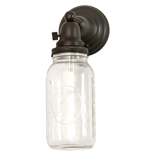 5.5" Wide Mason Jar Wall Sconce