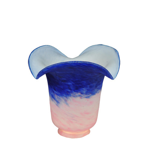 5.5"W Fluted Pink And Blue Shade