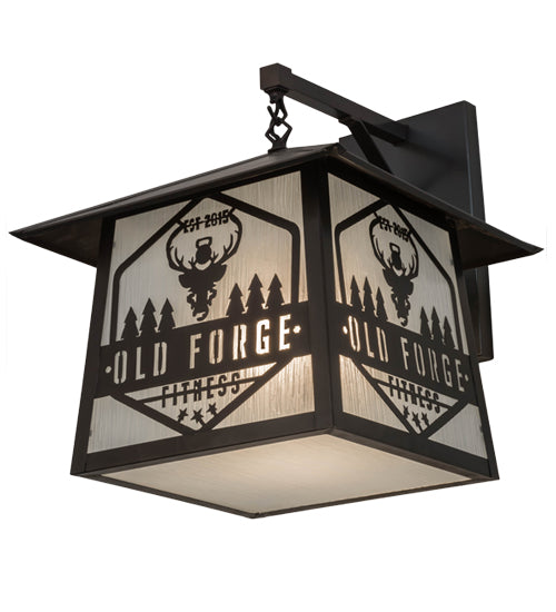 16"W Personalized Old Forge Fitness Hanging Wall Sconce