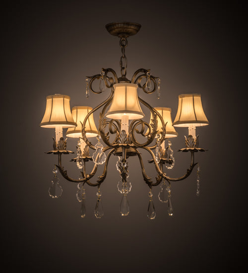 24"W Chantilly 5 Lt Chandelier