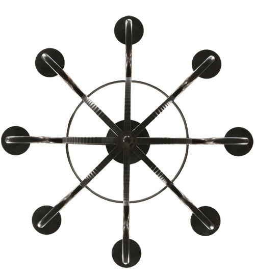 38"W Barrel Stave Metallo 8 Lt Chandelier