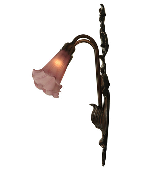 11"W Lavender Pond Lily 2 Lt Wall Sconce