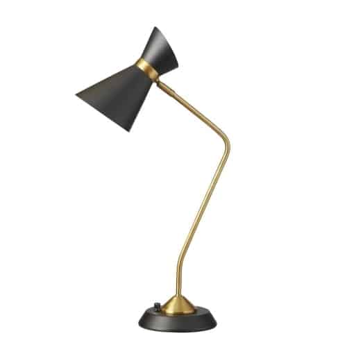 Dainolite 1 Light Table Lamp, Matte Black / Vintage Bronze