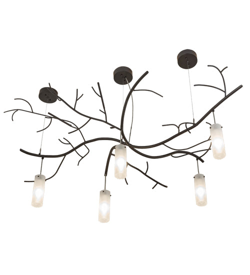 72"L Winter Solstice Cilindro 5 Lt Oblong Chandelier