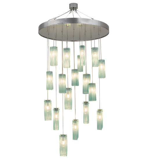 48" Wide Metro 18 Lt Murano Cascading Pendant