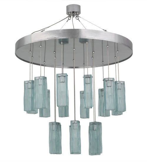 48" Wide Metro 18 Lt Murano Cascading Pendant