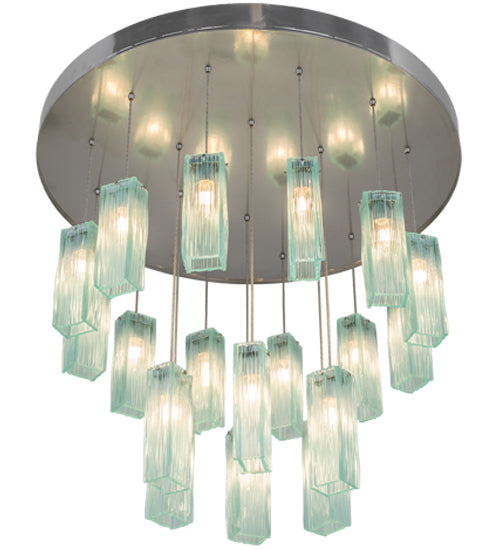 48" Wide Metro 18 Lt Murano Cascading Pendant