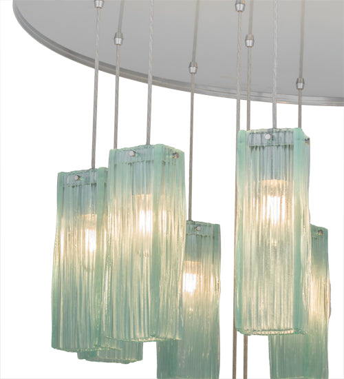 48" Wide Metro 18 Lt Murano Cascading Pendant