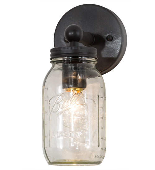 4.5"W Mason Jar Wall Sconce