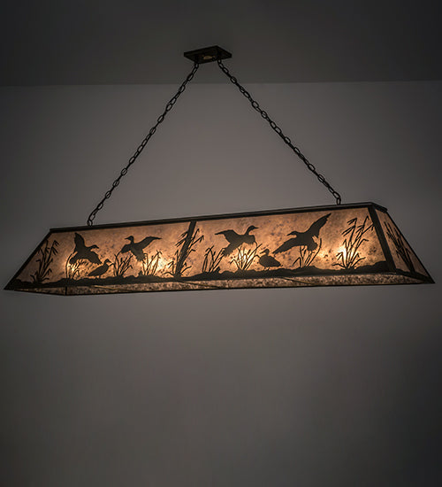 72" Long Ducks In Flight Oblong Pendant