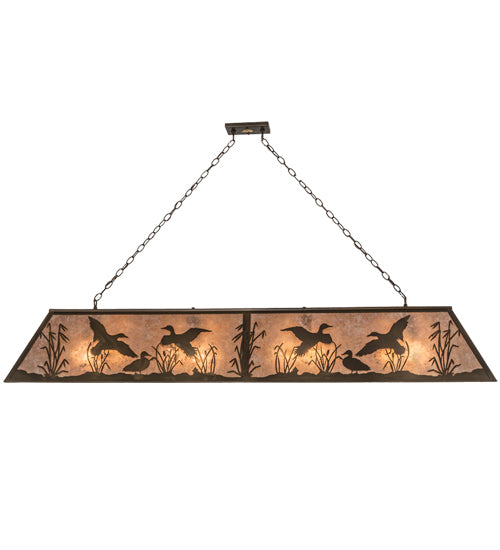 72" Long Ducks In Flight Oblong Pendant