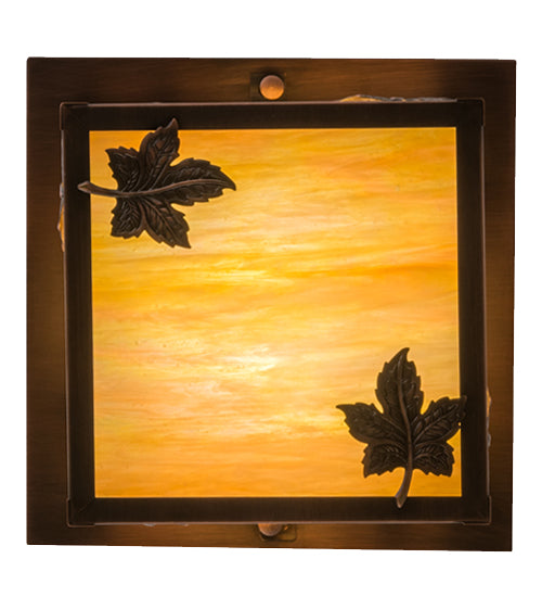 10"Sq Hyde Park Maple Leaf Flushmount