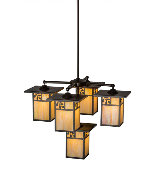 32"W Hyde Park Sprig 5 Lt Chandelier