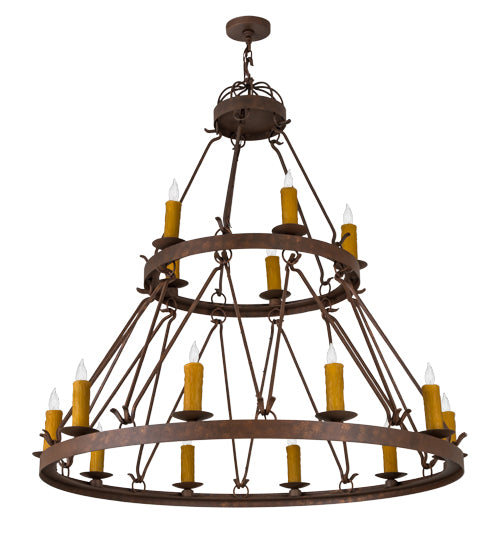 54" Wide Lakeshore 15 Light Two Tier Chandelier